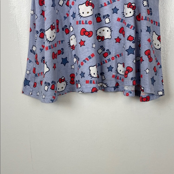 Hello Kitty Sanrio Short Sleeve Open Sides Girl's M Allover Print Blue Dress - Picture 2 of 9